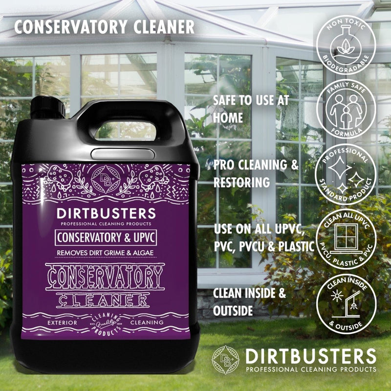 Dirtbusters UPVC PVCU & Conservatory Cleaner For Roofs & Panels (5L) - dirtbusters.co.uk