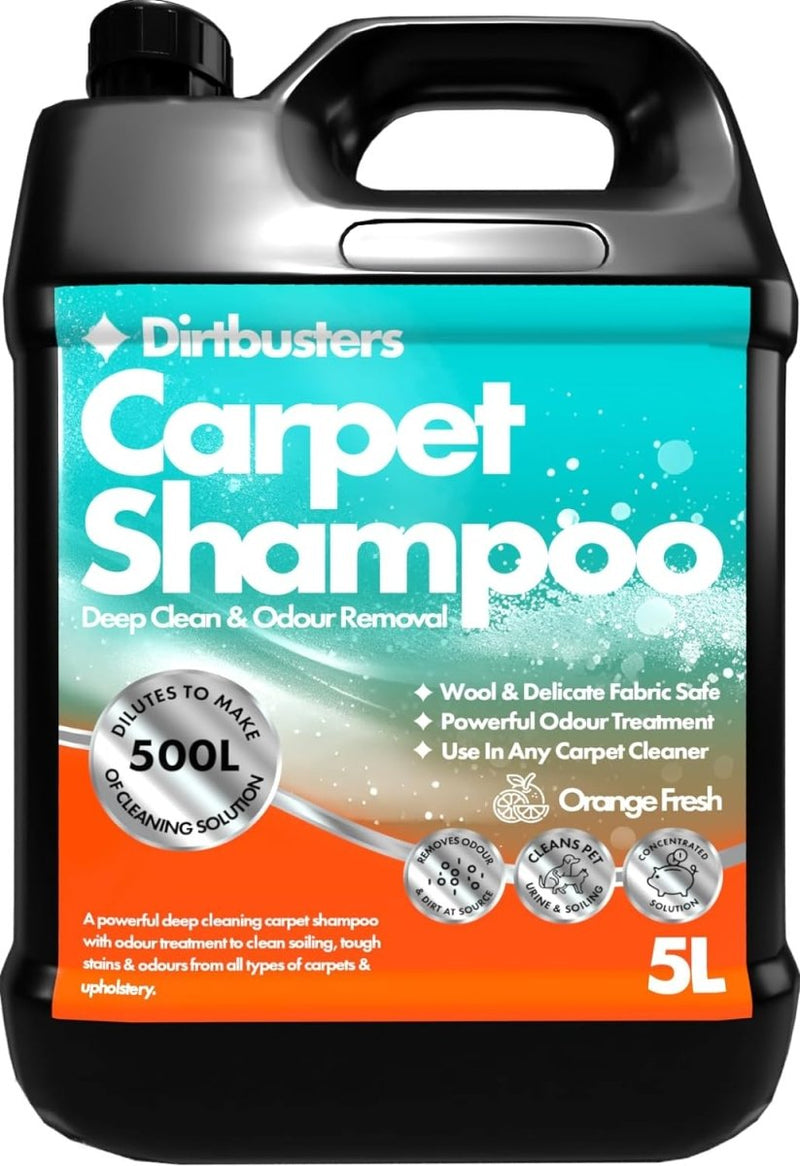 Clean & Deodorise Carpet Cleaner Shampoo, 3-in-1 (5L) - dirtbusters.co.uk