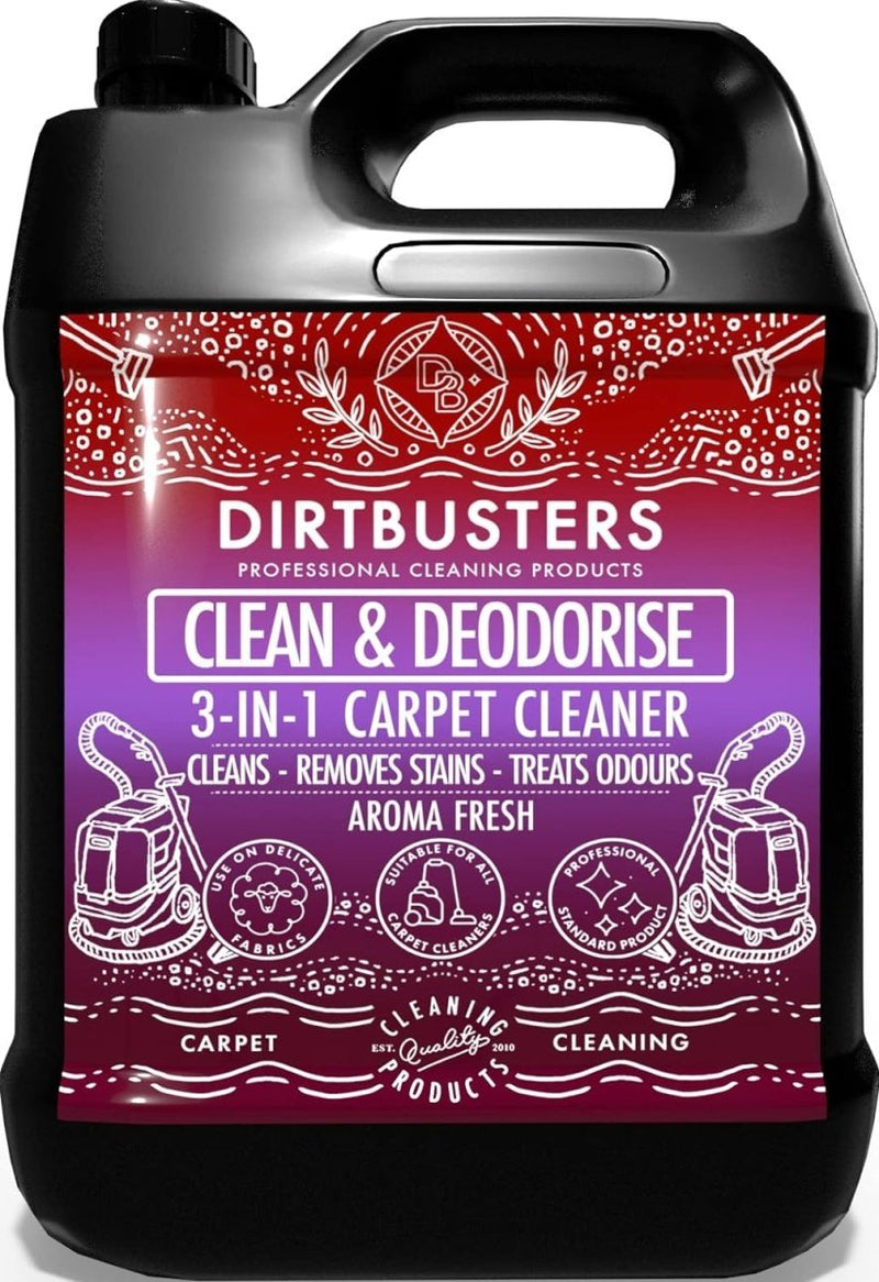 Clean & Deodorise Carpet Cleaner Shampoo, 3-in-1 (5L) - dirtbusters.co.uk