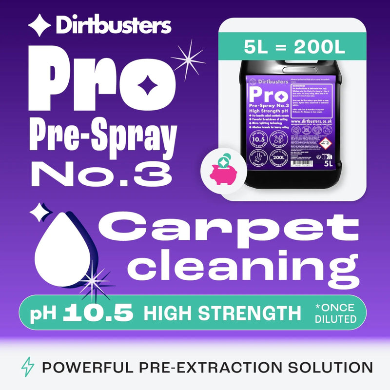 Dirtbusters Carpet Prespray High ph No.3 Cleaner (5 litre) TRADE