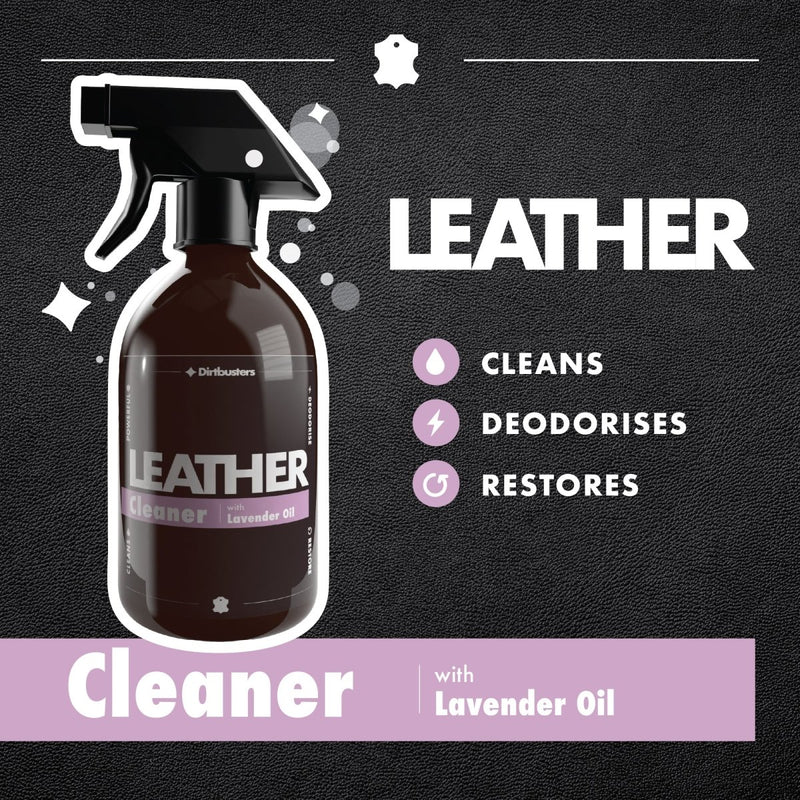 Dirtbusters Leather Cleaner 3 - in - 1 Clean, Deodorise & Restore, with Lavender Oil (500ml)