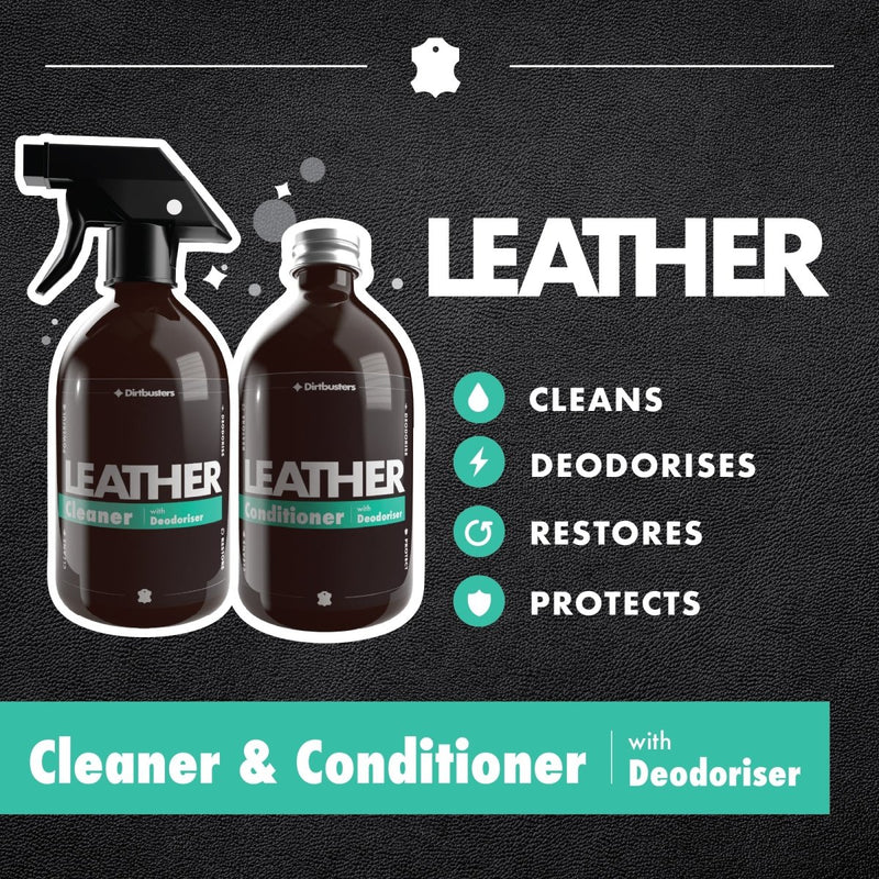 Dirtbusters Leather Deodoriser Clean & Condition Kit (x2 500ml)