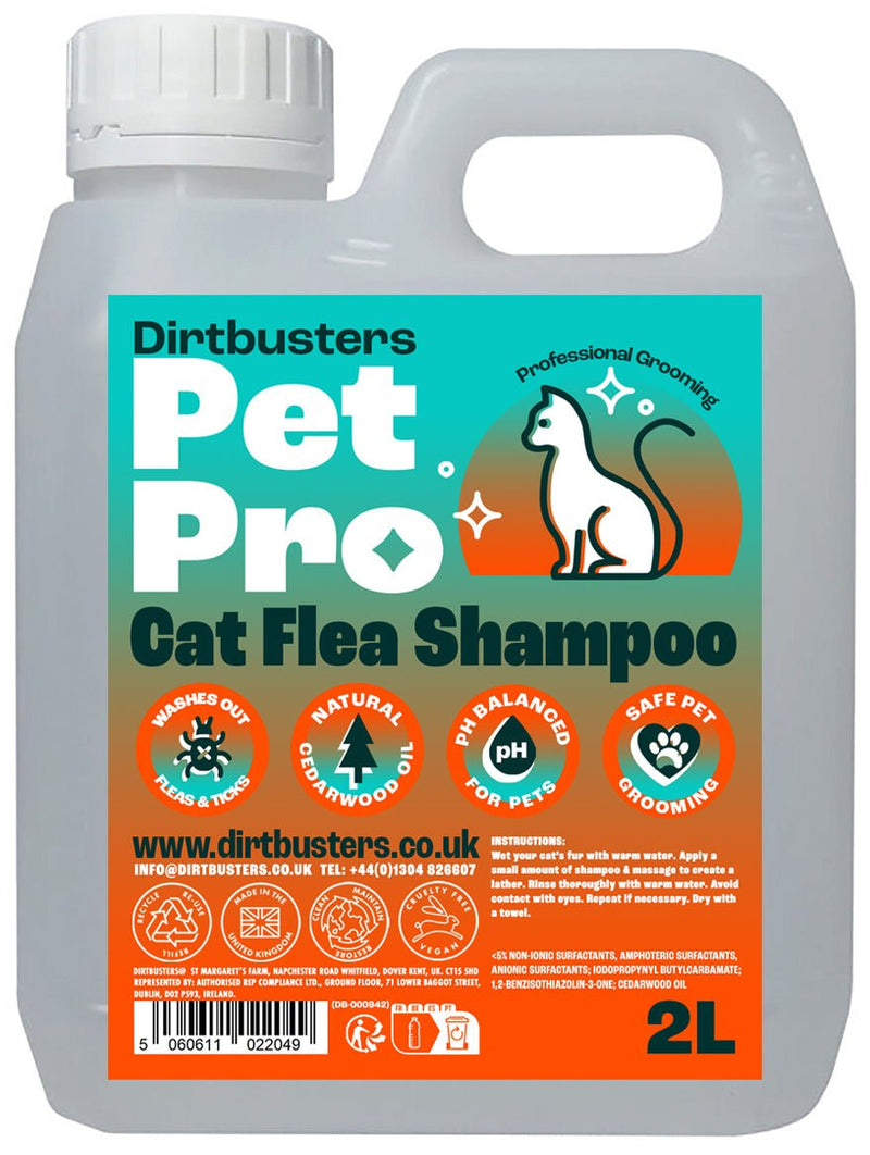 Dirtbusters Pet Pro Cat Flea Shampoo (2L) - dirtbusters.co.uk