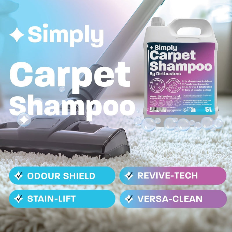 Dirtbusters Simply Carpet Cleaner Shampoo Solution (1L) - dirtbusters.co.uk