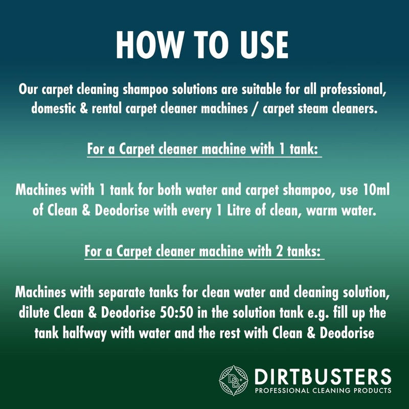 Dirtbusters Simply Carpet Cleaner Shampoo Solution (1L) - dirtbusters.co.uk