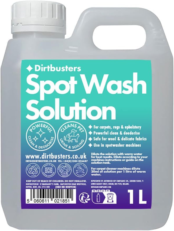 Dirtbusters Spot wash Carpet Cleaner Shampoo Solution (1L)