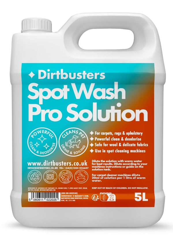 Dirtbusters Spot wash Carpet Cleaner Shampoo Solution (5L)