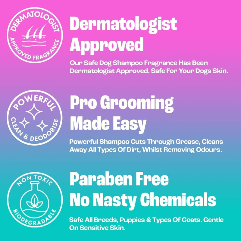 Pet Pro Dog Shampoo (2L) Sensitive Skin, Deep Cleaning Professional Dog Grooming & Puppy Shampoo & Conditioner For Smelly Dogs, Baby Fresh - dirtbusters.co.uk