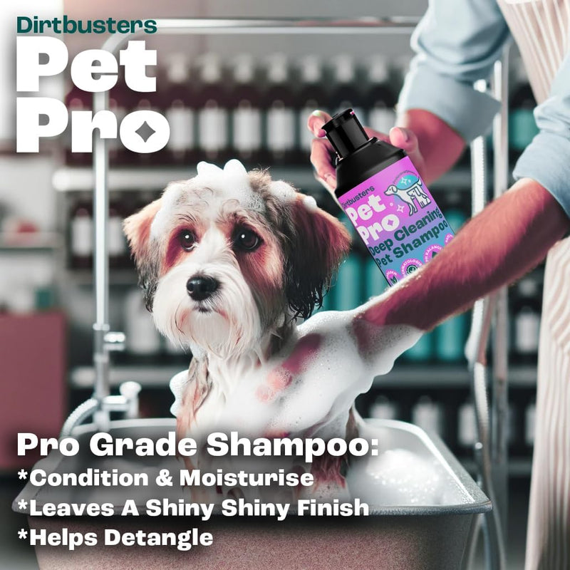 Pet Pro Dog Shampoo (2L) Sensitive Skin, Deep Cleaning Professional Dog Grooming & Puppy Shampoo & Conditioner For Smelly Dogs, Baby Fresh - dirtbusters.co.uk