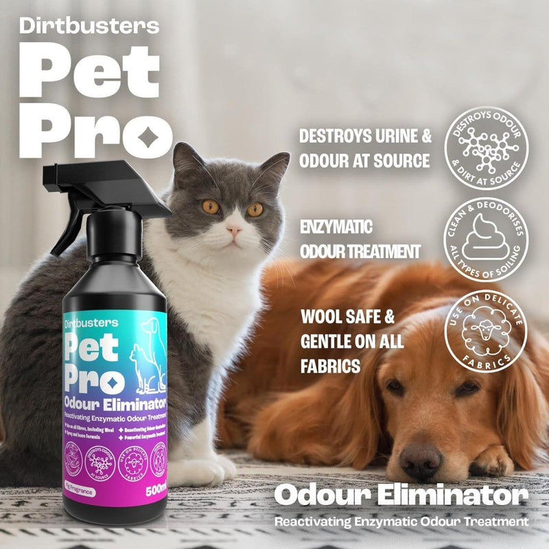 Pet Pro Odour Eliminator, Dog & Cat Urine Neutraliser, Carpet & Upholstery Reactivating Enzymatic Deodoriser Treatment Spray, Fig (500ml) - dirtbusters.co.uk