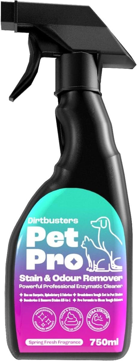 Pet Pro Stain & Odour Remover Spray, Powerful Professional Cleaner for Carpet, Upholstery & Fabrics (750ml) - dirtbusters.co.uk