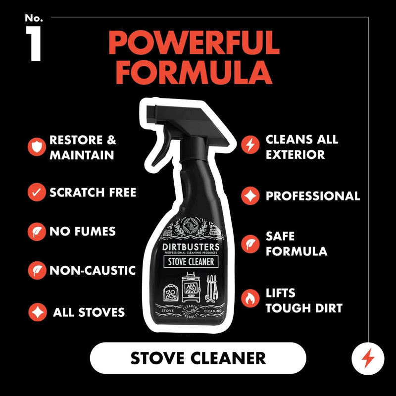 Stove Cleaner For Log Burners & Multi Fuel Stove Cleaning Spray (750ml) - dirtbusters.co.uk