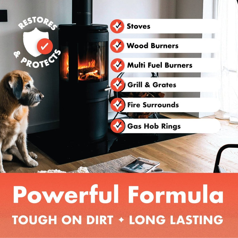 Stove Polish For Log Burners & Grates, Stove Paint Alternative (250ml) - dirtbusters.co.uk