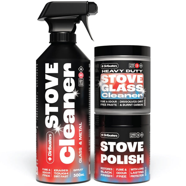 Stove Polish, Stove Glass Cleaner & Stove Cleaner Spray Care Kit