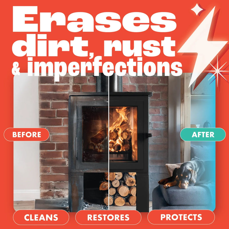 Stove Polish, Stove Glass Cleaner & Stove Cleaner Spray Care Kit