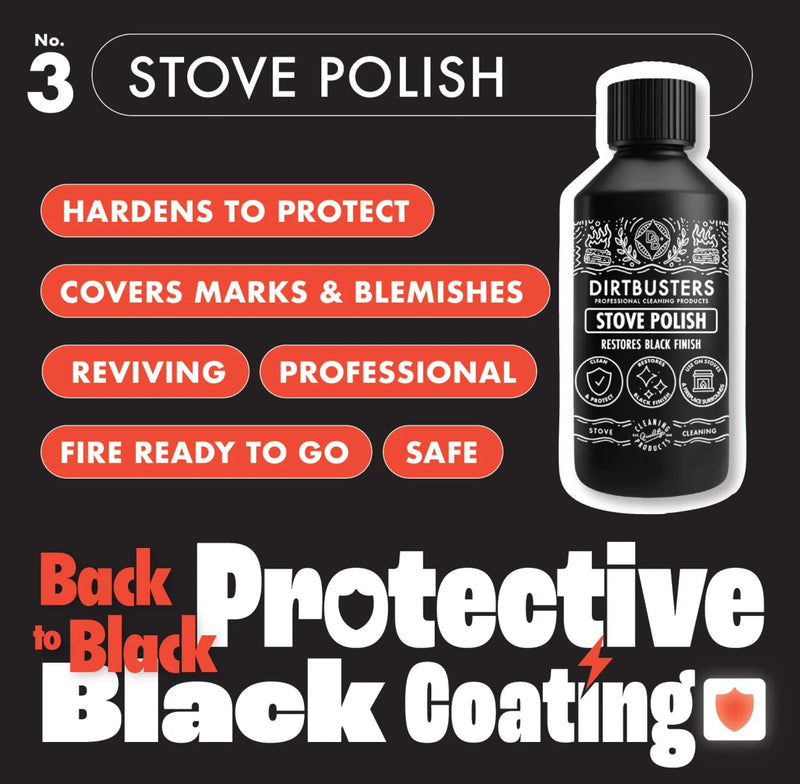 Stove Polish, Stove Glass Cleaner & Stove Cleaner Spray Care Kit