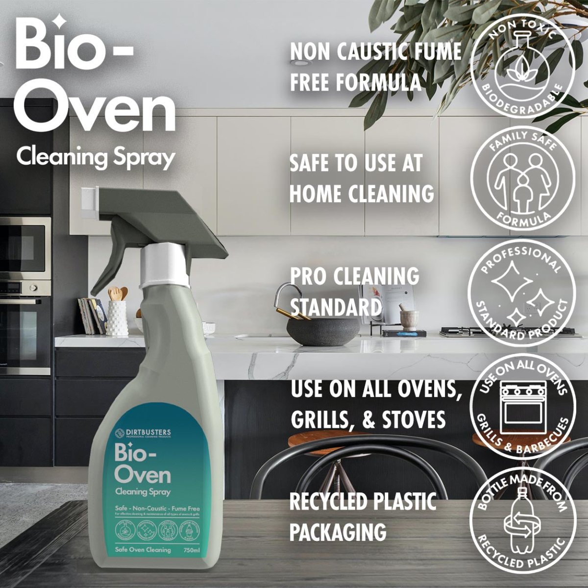 Bio Oven Cleaner Spray, Safe Non Caustic Oven & Grill Cleaning Recycled ...
