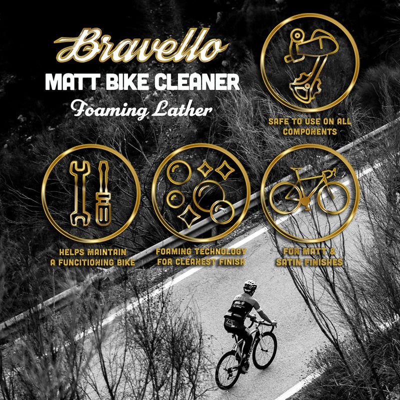 Bravello Foaming Matt Frame Bike Cleaner, Bicycle Cleaning Spray For All Matt Frames (1 Litre) - dirtbusters.co.uk
