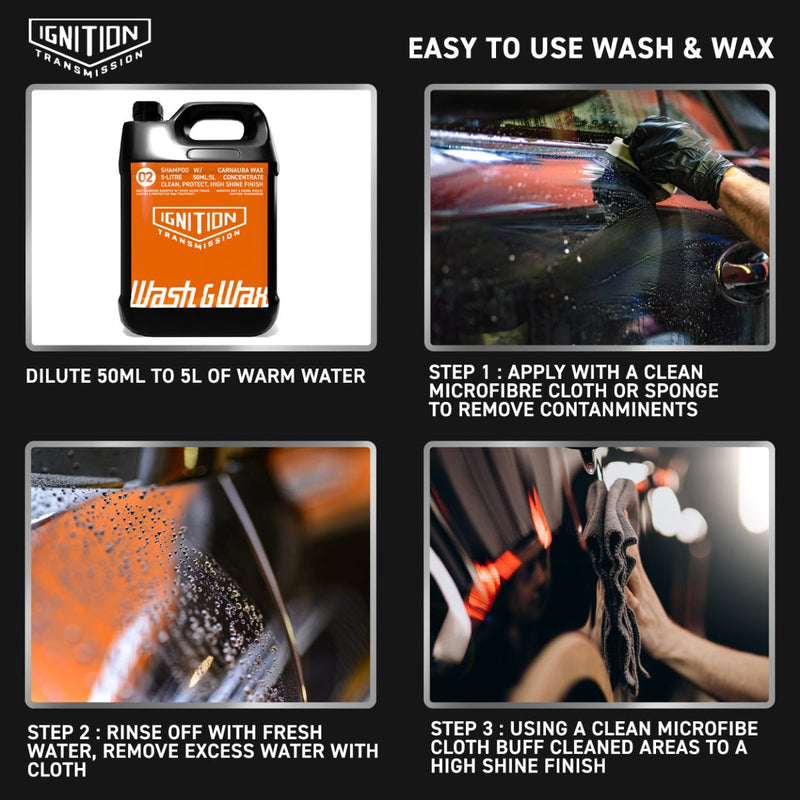 Carnauba Car Wash & Wax Shampoo (5Litre) - dirtbusters.co.uk