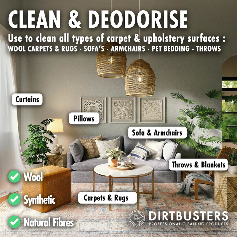 Clean & Deodorise Carpet Shampoo, 3-in-1, Orange Fresh (5L) - dirtbusters.co.uk