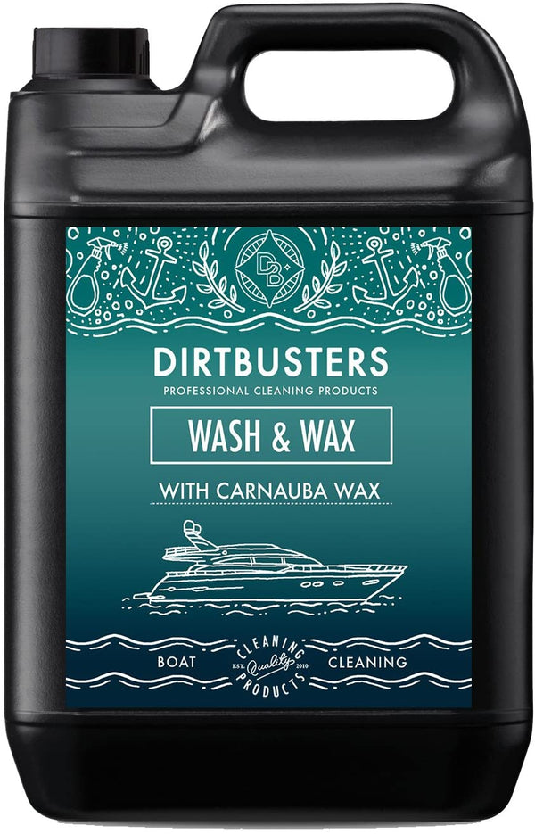 Dirtbusters Boat Wash & Wax Cleaning Shampoo, With Carnauba Wax (5 Litres) - dirtbusters.co.uk