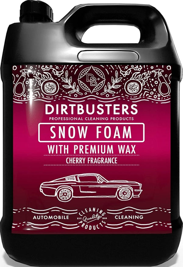 Dirtbusters Car Snow Foam Shampoo With Polymer Wax, Cherry Fragrance (5 Litre) - dirtbusters.co.uk