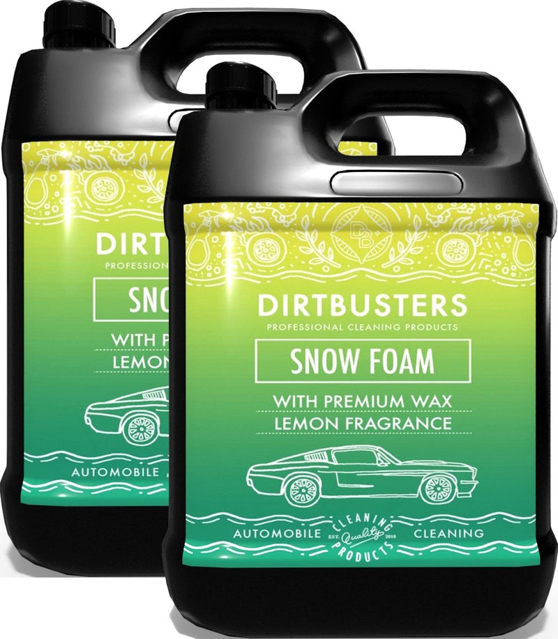 Dirtbusters Car Snow Foam Shampoo With Polymer Wax, Lemon Fragrance (5 Litre) - dirtbusters.co.uk