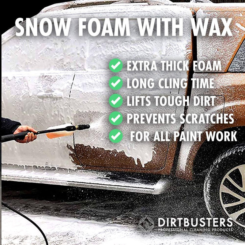 Dirtbusters Car Snow Foam Shampoo With Polymer Wax, Lemon Fragrance (5 Litre) - dirtbusters.co.uk