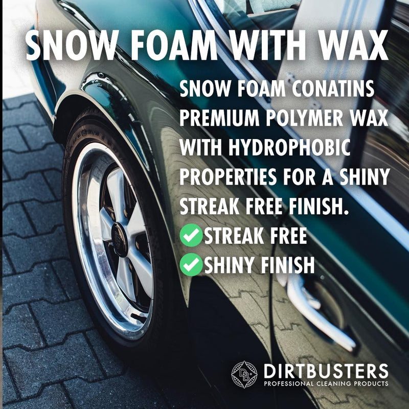 Dirtbusters Car Snow Foam Shampoo With Polymer Wax, Vanilla Fragrance (5 Litre) - dirtbusters.co.uk