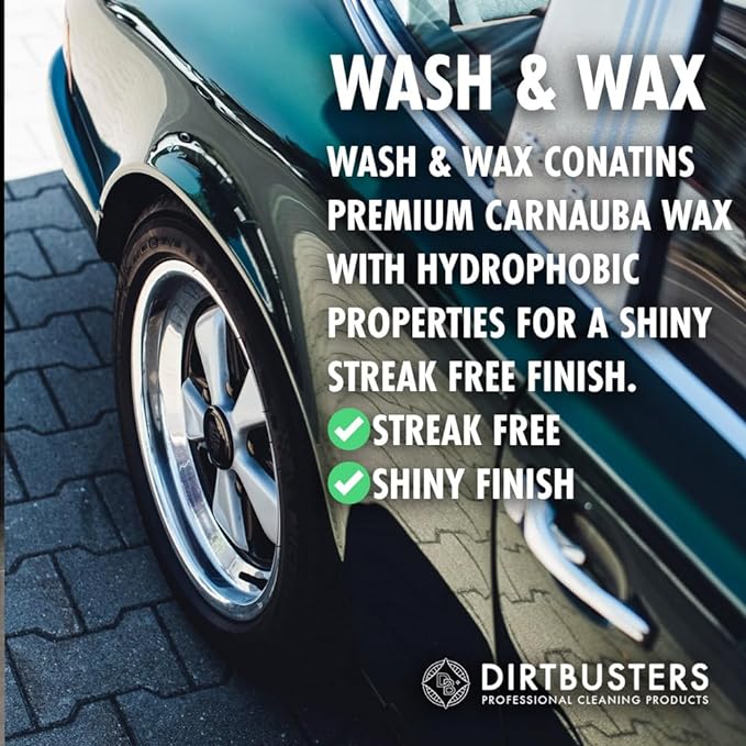 Dirtbusters Car Wash & Wax Shampoo, Ph Neutral With Carnauba Wax, Coconut (5 Litres) - dirtbusters.co.uk