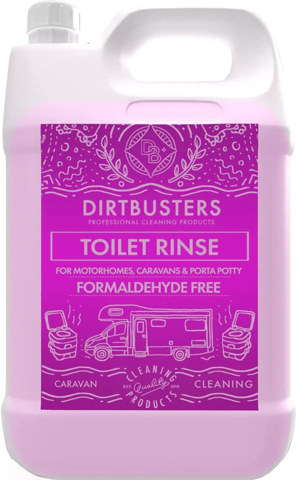 Dirtbusters Caravan Motorhome Toilet Rinse Flush Solution Formaldehyde Free, Pink (2 Litre) - dirtbusters.co.uk