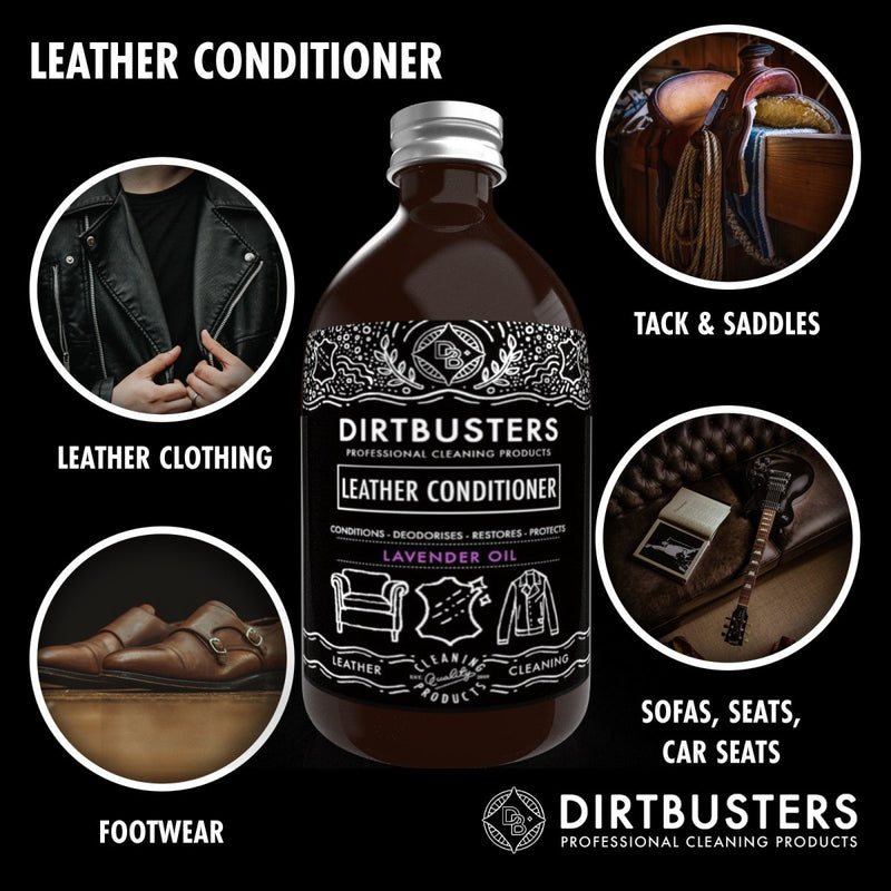 Dirtbusters Leather Conditioner & Protect, Lavender Oil (500ml) - dirtbusters.co.uk