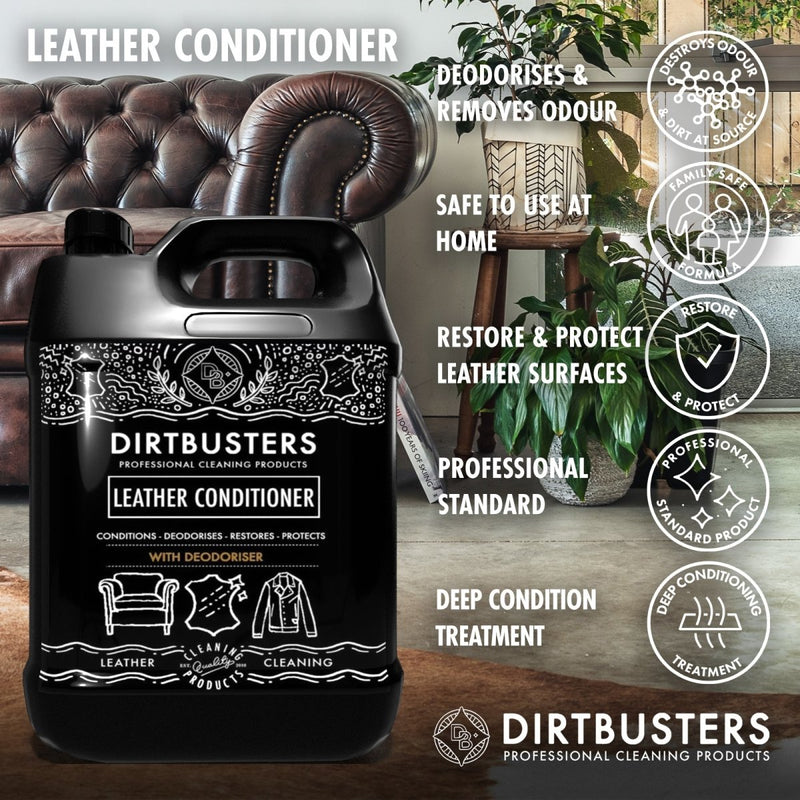 Dirtbusters Leather Conditioner & Protect, With Deodoriser (5 Litre) - dirtbusters.co.uk