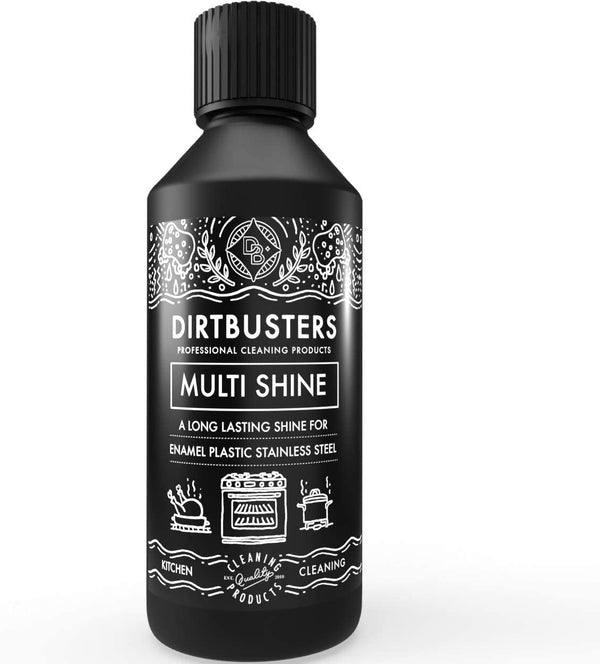 Dirtbusters Multi Shine Polish, For Stainless Steel Plastic Enamel & Oven Fronts (250ml) - dirtbusters.co.uk