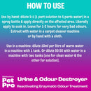 Pet Pro Urine & Odour Destroyer Enzyme Cleaner For Carpet, Upholstery & Hard Floors, Neutralise & Remove Pet, Dog & Cat Odours At Source, With Reactivating Enzymatic Treatment (1L)