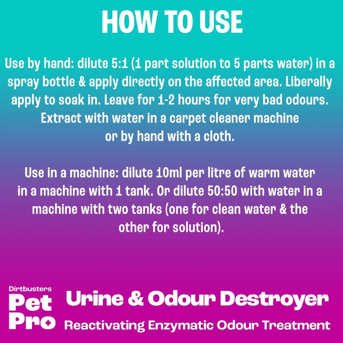 Pet Pro Urine & Odour Destroyer Cleaner For Carpet, Upholstery & Hard