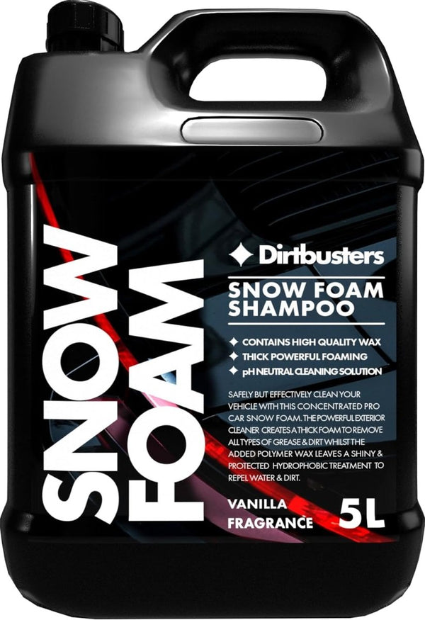 Dirtbusters pH Neutral Snow Foam Car Shampoo With Wax, Vanilla (5 Litre) - dirtbusters.co.uk