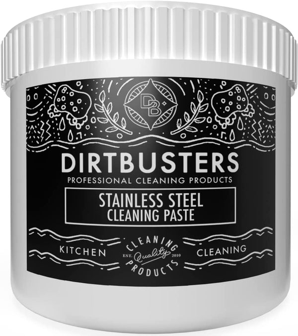 Dirtbusters Stainless Steel Cleaning Paste, For Hobs, Extractors, Ovens, Microwaves & Splash Backs (500g) - dirtbusters.co.uk