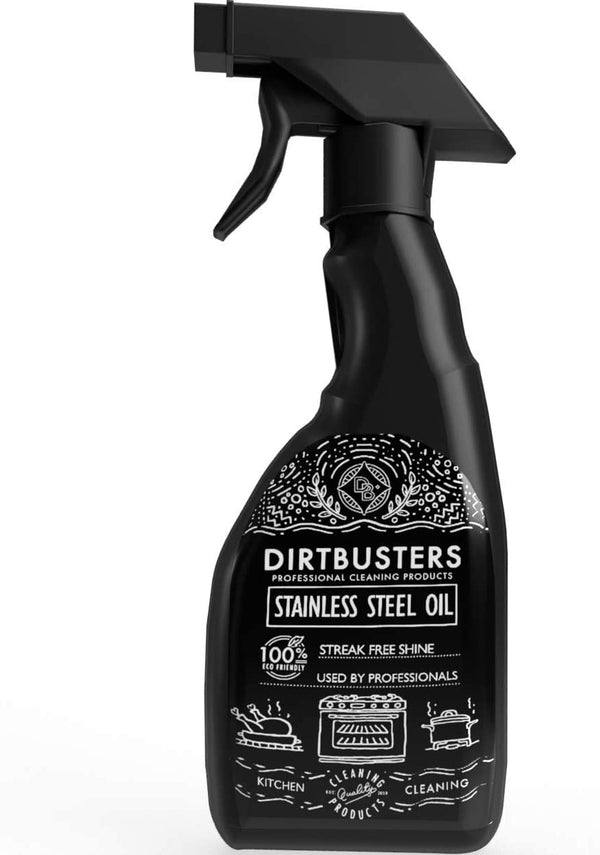 Dirtbusters Stainless Steel Oil Clean & Polish Spray (750ml) - dirtbusters.co.uk