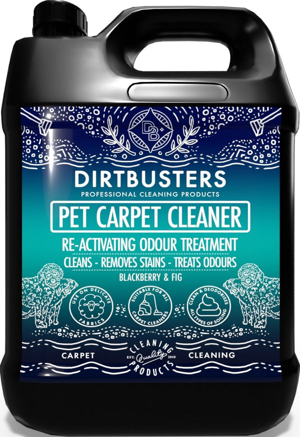 Pet Carpet Shampoo Cleaner Solution, For Urine, Odour & Stains - Blackberry & Fig (5L) - dirtbusters.co.uk