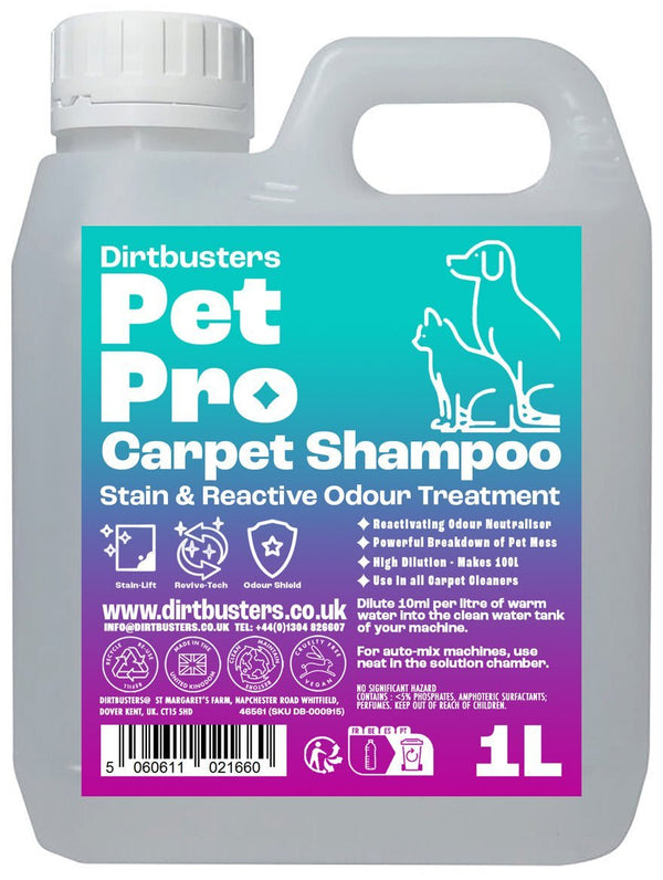 Pet Pro Carpet Cleaner Shampoo, Cleaning Solution to Remove Dog & Cat Urine, Odour & Stains, Summer Fresh (1L)