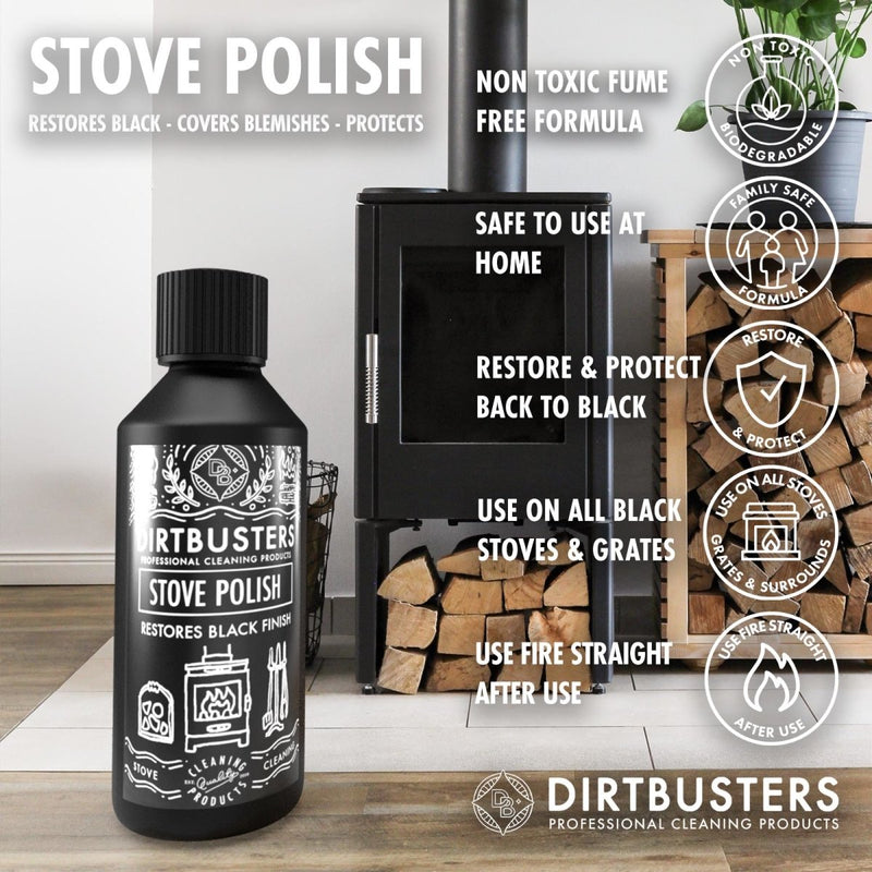Stove Polish & Stove Cleaner Log Burner Cleaning & Restore Kit - dirtbusters.co.uk