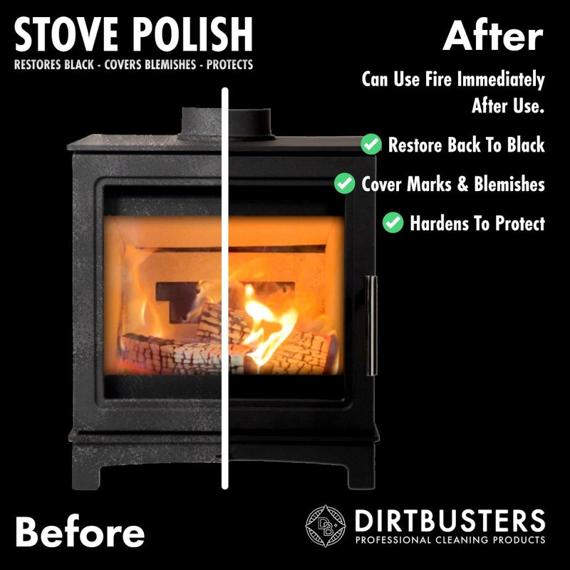 Stove Polish & Stove Cleaner Log Burner Cleaning & Restore Kit - dirtbusters.co.uk